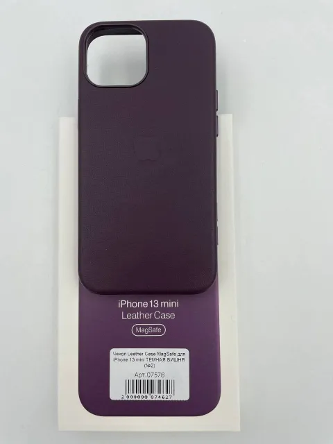 Чехол Leather Case MagSafe с анимацией для iPhone13 mini ТЕМНАЯ ВИШНЯ (№2), для iPhone 13 mini, арт. 07578
