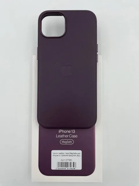Чехол Leather Case MagSafe с анимацией для iPhone13 ТЕМНАЯ ВИШНЯ (№2), для iPhone 13, арт. 07581