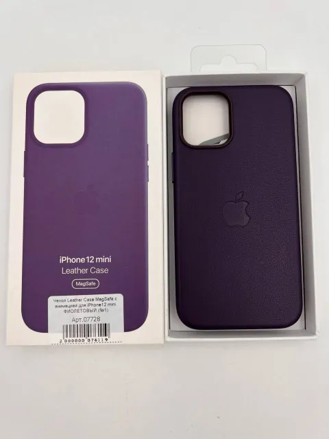 Чехол Leather Case MagSafe с анимацией для iPhone12 mini ФИОЛЕТОВЫЙ (№1), для iPhone 12 mini, арт. 07728