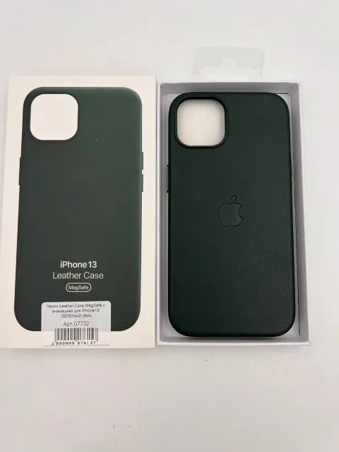 Чехол Leather Case MagSafe с анимацией для iPhone13 ЗЕЛЕНЫЙ (№4), для iPhone 13, арт. 07732