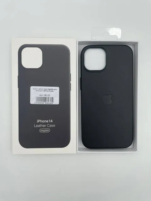 Чехол Leather Case MagSafe с анимацией для iPhone14 ЧЕРНЫЙ (№5), для iPhone 14, арт. 08153