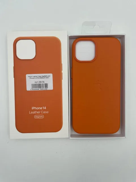 Чехол Leather Case MagSafe с анимацией для iPhone14 ОРАНЖЕВЫЙ (№1), для iPhone 14, арт. 08156