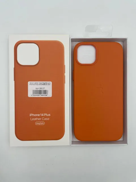 Чехол Leather Case MagSafe с анимацией для iPhone14 Plus ОРАНЖЕВЫЙ (№1), для iPhone 14 Plus, арт. 08157