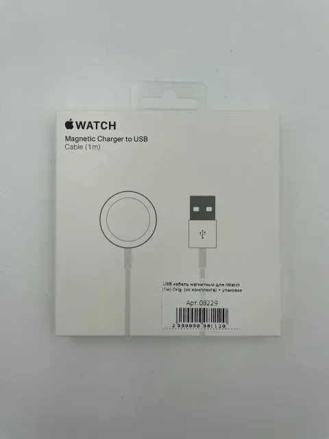 Кабель USB магнитный для iWatch (1м) Orig  (из комплекта) + упаковка, для iWatch, USB-A - магнитная зарядка, арт. 08229