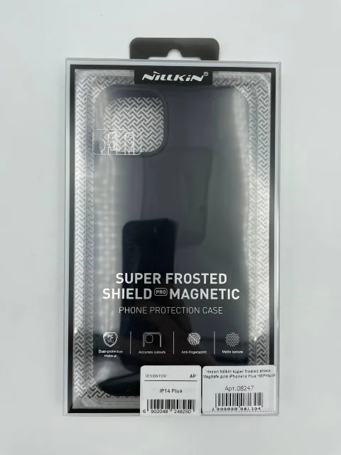 Чехол Nillkin super frosted shield MagSafe для iPhone14 Plus ЧЕРНЫЙ, для iPhone 14 Plus, арт. 08247
