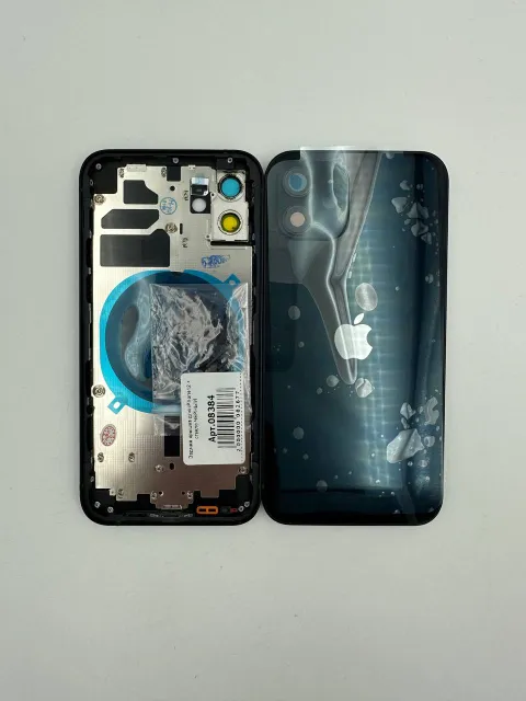 Задняя крышка для iPhone12 + стекло ЧЕРНЫЙ - ПРЕМИУМ, для iPhone 12, арт. 08384