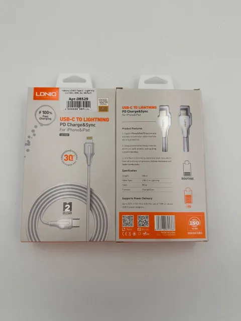 Кабель LDNIO Type-C - Lightning (LC122I), 30W, 2м, БЕЛЫЙ, арт. 08529