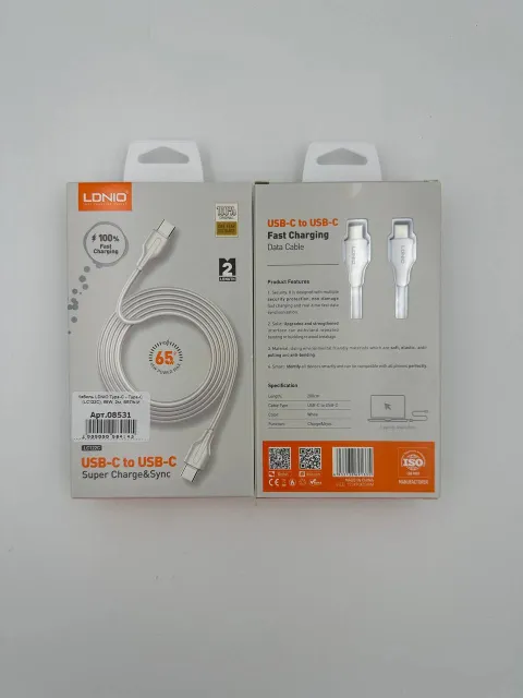 Кабель LDNIO Type-C - Type-C (LC122С), 65W, 2м, БЕЛЫЙ, арт. 08531