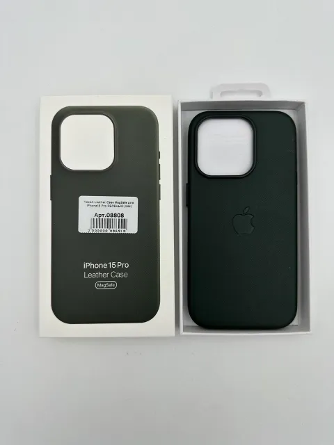 Чехол Leather Case MagSafe с анимацией для iPhone15 Pro ЗЕЛЕНЫЙ (№4), для iPhone15 Pro, арт. 08808