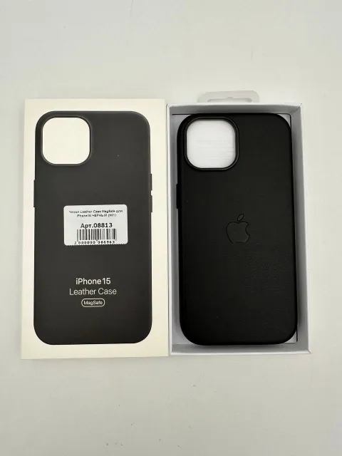 Чехол Leather Case MagSafe с анимацией для iPhone15 ЧЕРНЫЙ (№1), для iPhone15, арт. 08813