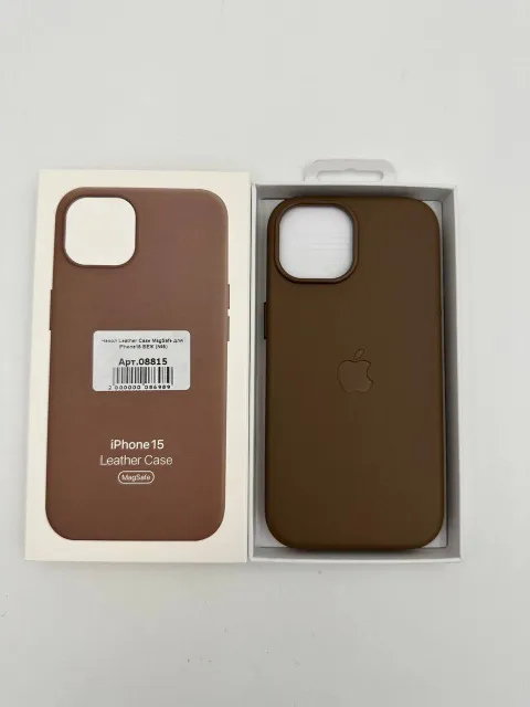Чехол Leather Case MagSafe с анимацией для iPhone15 БЕЖ (№5), для iPhone15, арт. 08815