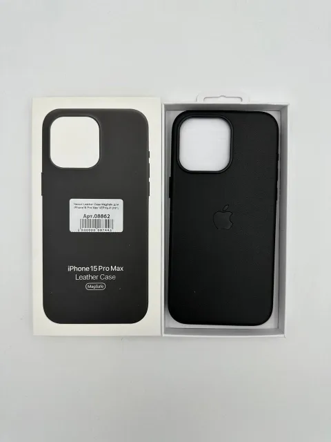 Чехол Leather Case MagSafe с анимацией для iPhone15 Pro Max ЧЕРНЫЙ (№1), для iPhone15 Pro Max, арт. 08862