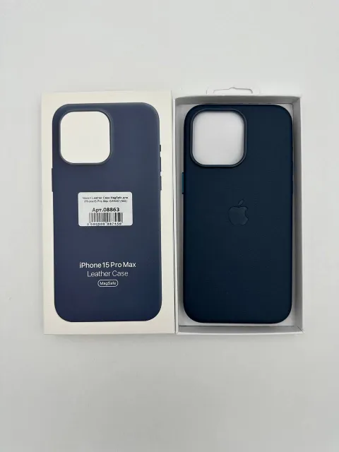 Чехол Leather Case MagSafe с анимацией для iPhone15 Pro Max СИНИЙ (№2), для iPhone15 Pro Max, арт. 08863