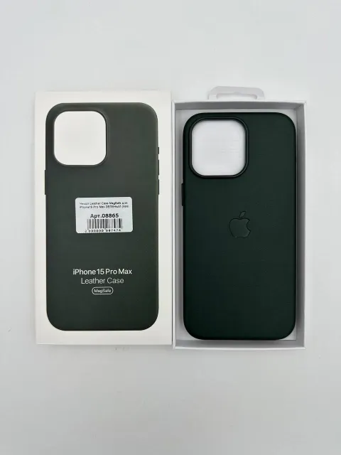 Чехол Leather Case MagSafe с анимацией для iPhone15 Pro Max ЗЕЛЕНЫЙ (№4), для iPhone15 Pro Max, арт. 08865
