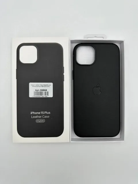 Чехол Leather Case MagSafe с анимацией для iPhone15 Plus ЧЕРНЫЙ (№1), для iPhone15 Plus, арт. 08866