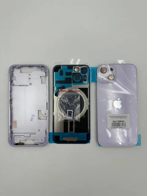Задняя крышка для iPhone14 + стекло ФИОЛЕТОВЫЙ (СЕ) - ПРЕМИУМ, для iPhone 14, арт. 08944