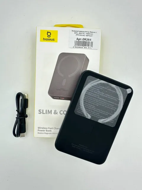 Внешний аккумулятор Baseus Slim&Compact с БПЗ, 20W PD, 10000mAh, (PPCXM10A) ЧЕРНЫЙ, арт. 09264