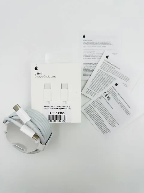 Кабель USB-C - USB-C 100W (2м) orig (из комплекта) + упаковка orig, для USB-C - USB-C, арт. 09383