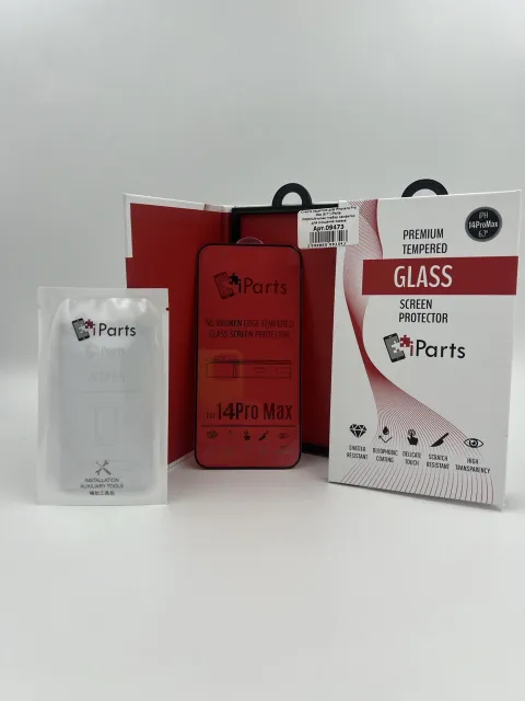 Стекло защитное для iPhone14 Pro Max (6.7") iParts PREMIUM+упак.+набор салфеток для очищения экрана, для iPhone14 Pro Max, арт. 09473