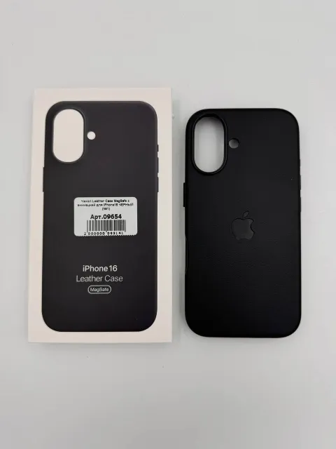 Чехол Leather Case MagSafe с анимацией для iPhone16 ЧЕРНЫЙ (№1), для iPhone 16, арт. 09654