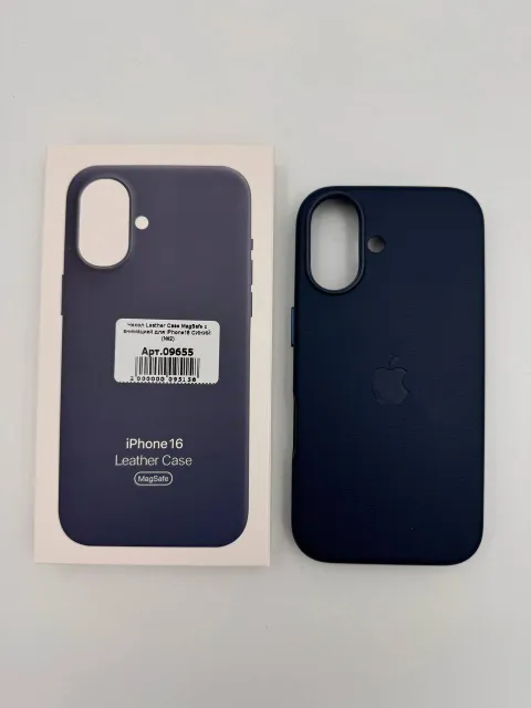 Чехол Leather Case MagSafe с анимацией для iPhone16 СИНИЙ (№2), для iPhone 16, арт. 09655