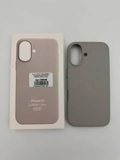 Чехол Leather Case MagSafe с анимацией для iPhone16 СВЕТЛО-СЕРЫЙ (№5), для iPhone 16, арт. 09658