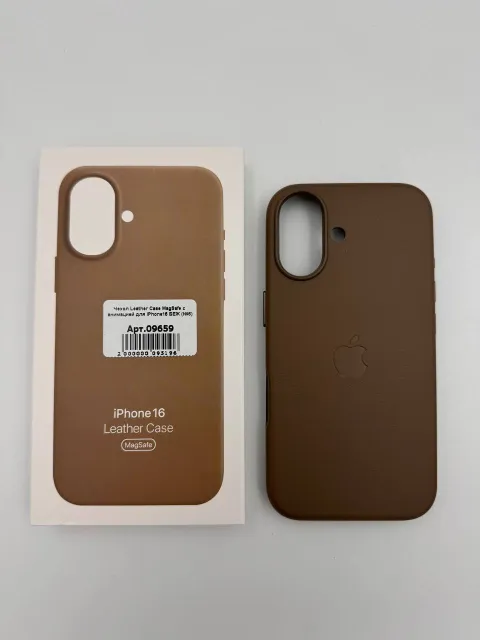 Чехол Leather Case MagSafe с анимацией для iPhone16 БЕЖ (№6), для iPhone 16, арт. 09659