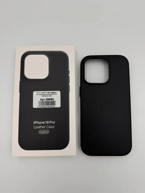 Чехол Leather Case MagSafe с Camera Control с анимацией для iPhone16 Pro ЧЕРНЫЙ (№1), для iPhone 16 Pro, арт. 09660