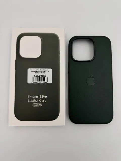 Чехол Leather Case MagSafe с анимацией для iPhone16 Pro ЗЕЛЕНЫЙ (№4), для iPhone 16 Pro, арт. 09663
