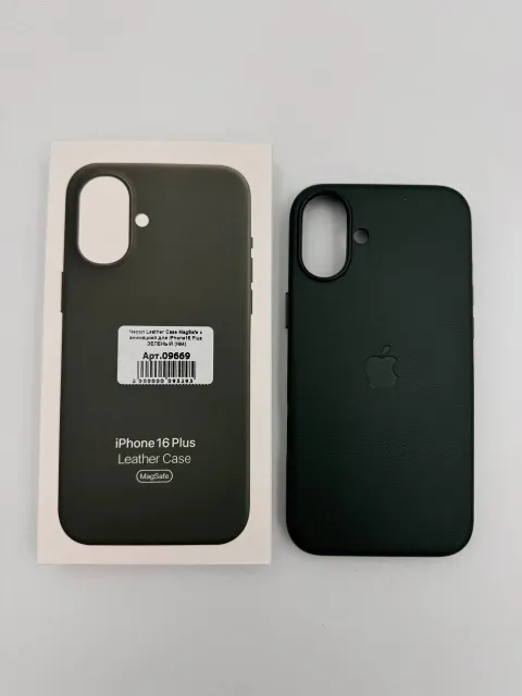Чехол Leather Case MagSafe с анимацией для iPhone16 Plus ЗЕЛЕНЫЙ (№4), для iPhone 16 Plus, арт. 09669