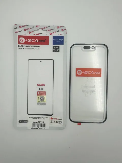Стекло для iPhone15 (G+OCA Pro) для переклейки + ОСА, для iPhone 15, арт. 09711