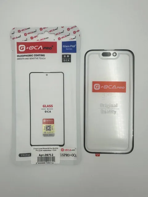 Стекло для iPhone15 Pro (G+OCA Pro) для переклейки + ОСА, для iPhone 15 Pro, арт. 09712