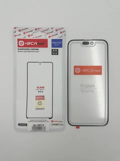 Стекло для iPhone15 Pro Max (G+OCA Pro) для переклейки + ОСА, для iPhone 15 Pro Max, арт. 09713
