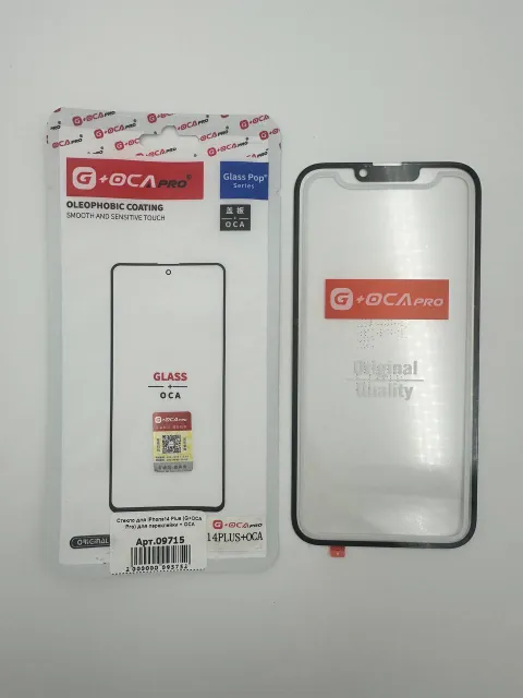 Стекло для iPhone14 Plus (G+OCA Pro) для переклейки + ОСА, для iPhone 14 Plus, арт. 09715