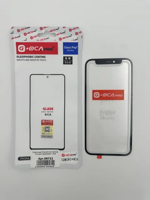 Стекло для iPhone12 mini (G+OCA Pro) для переклейки + ОСА, для iPhone 12 mini, арт. 09722