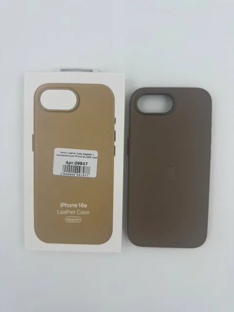 Чехол Leather Case MagSafe с анимацией для iPhone16e БЕЖ (№3), для iPhone16e, арт. 09847