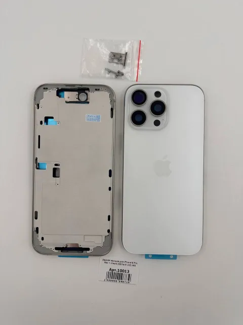 Задняя крышка для iPhone16 Pro Max + стекло БЕЛЫЙ (СЕ) №3 - ПРЕМИУМ, для iPhone 16 Pro Max, арт. 10013