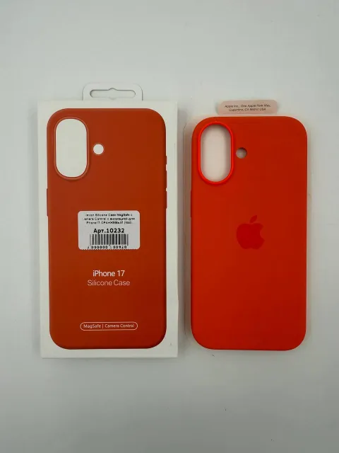 Чехол Silicone Case MagSafe с Camera Control с анимацией для iPhone17 ОРАНЖЕВЫЙ (№4), для iPhone 17, арт. 10232