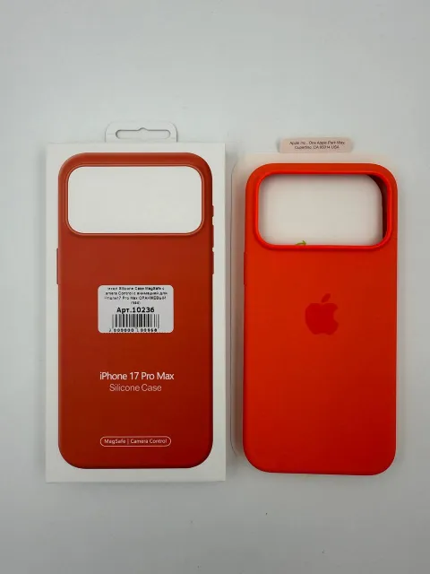 Чехол Silicone Case MagSafe с Camera Control с анимацией для iPhone17 Pro Max ОРАНЖЕВЫЙ (№4), для iPhone17 Pro Max, арт. 10236