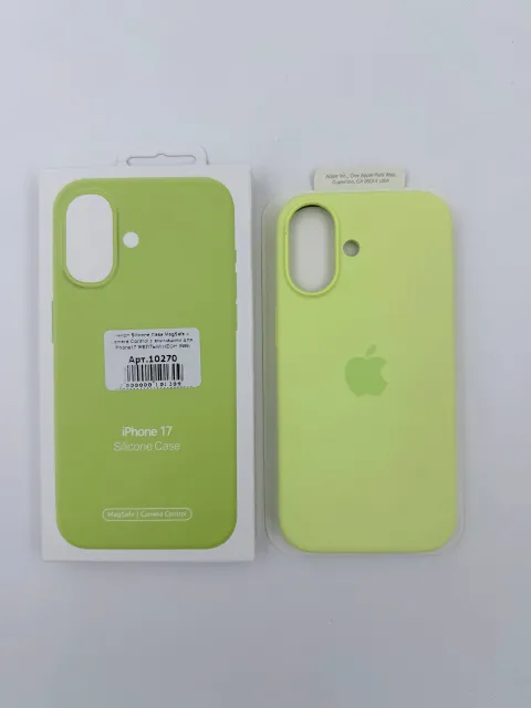 Чехол Silicone Case MagSafe с Camera Control с анимацией для iPhone17 ЖЕЛТЫЙ НЕОН (№1), для iPhone 17, арт. 10270