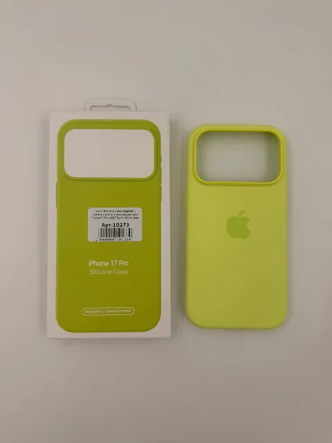 Чехол Silicone Case MagSafe с Camera Control с анимацией для iPhone17 Pro ЖЕЛТЫЙ НЕОН (№1), для iPhone 17 Pro, арт. 10273