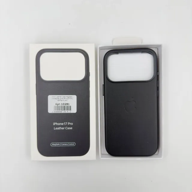 Чехол Leather Case MagSafe с Camera Control с анимацией для iPhone17 Pro ЧЕРНЫЙ (№1), для iPhone 17 Pro, арт. 10281