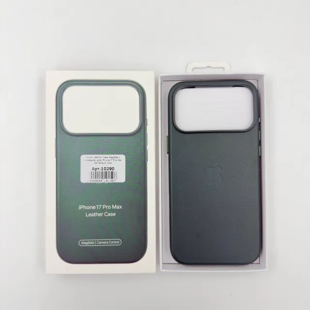 Чехол Leather Case MagSafe с Camera Control с анимацией для iPhone17 Pro Max ЗЕЛЕНЫЙ (№4), для iPhone 17 Pro Max, арт. 10290