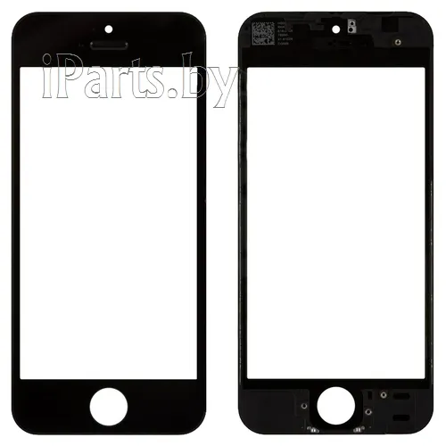 Стекло для iPhone5S + Frame Orig Premium ЧЕРНЫЙ (для ремонта битого модуля), для iPhone 5s, арт. 02076